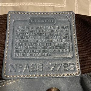 Coach A2S-7783 Blue Leather Medium Hobo Shoulder Bag